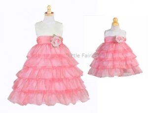 Näbbklänning Henrietta - ivory/korallrosa